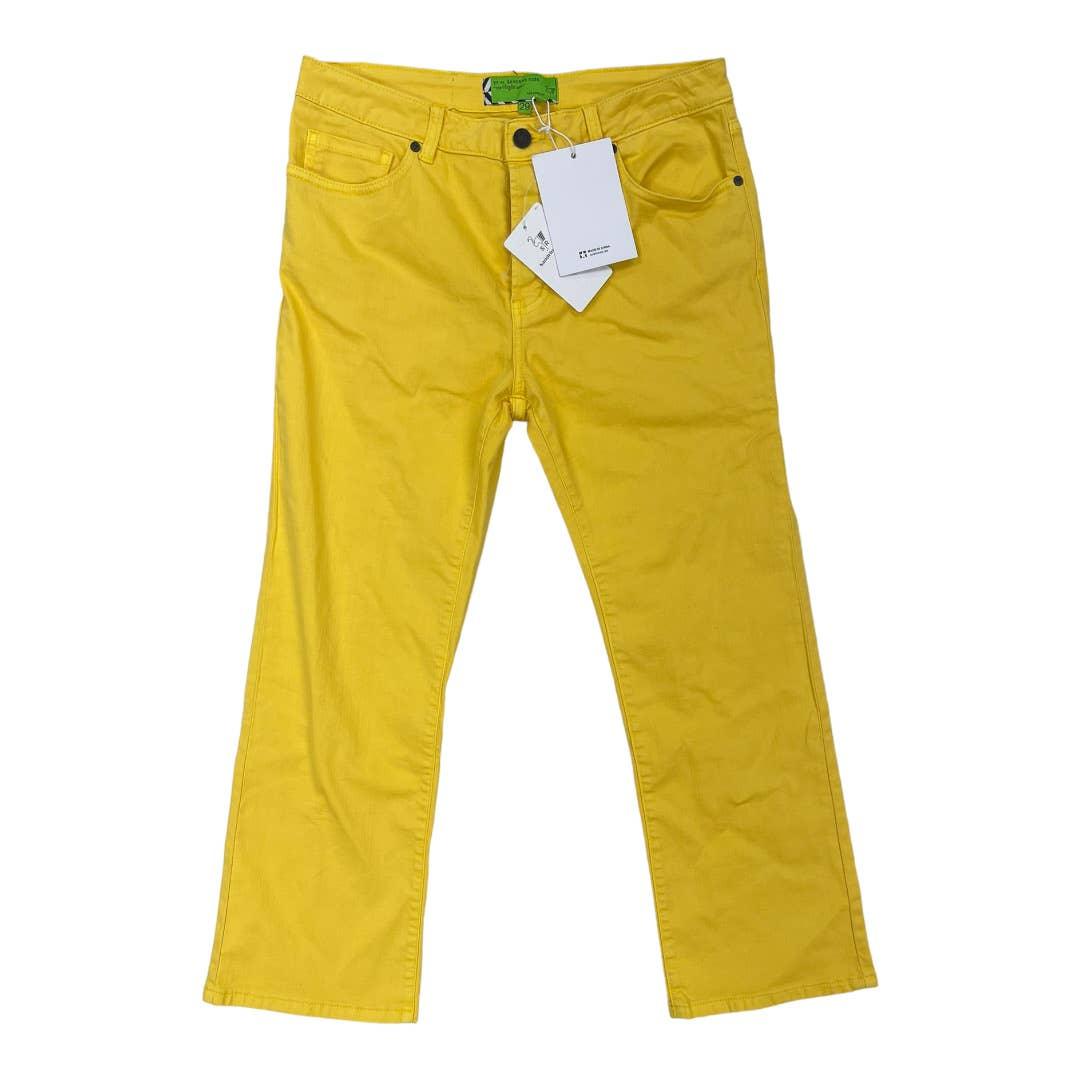 Free People Straight Button Fly Jeans Size 29 Yellow New - Premium Clothing, Shoes & Accessories:Baby:Baby & Toddler Clothing:Bottoms from Free People - Just $99.0! Shop now at Finds For You