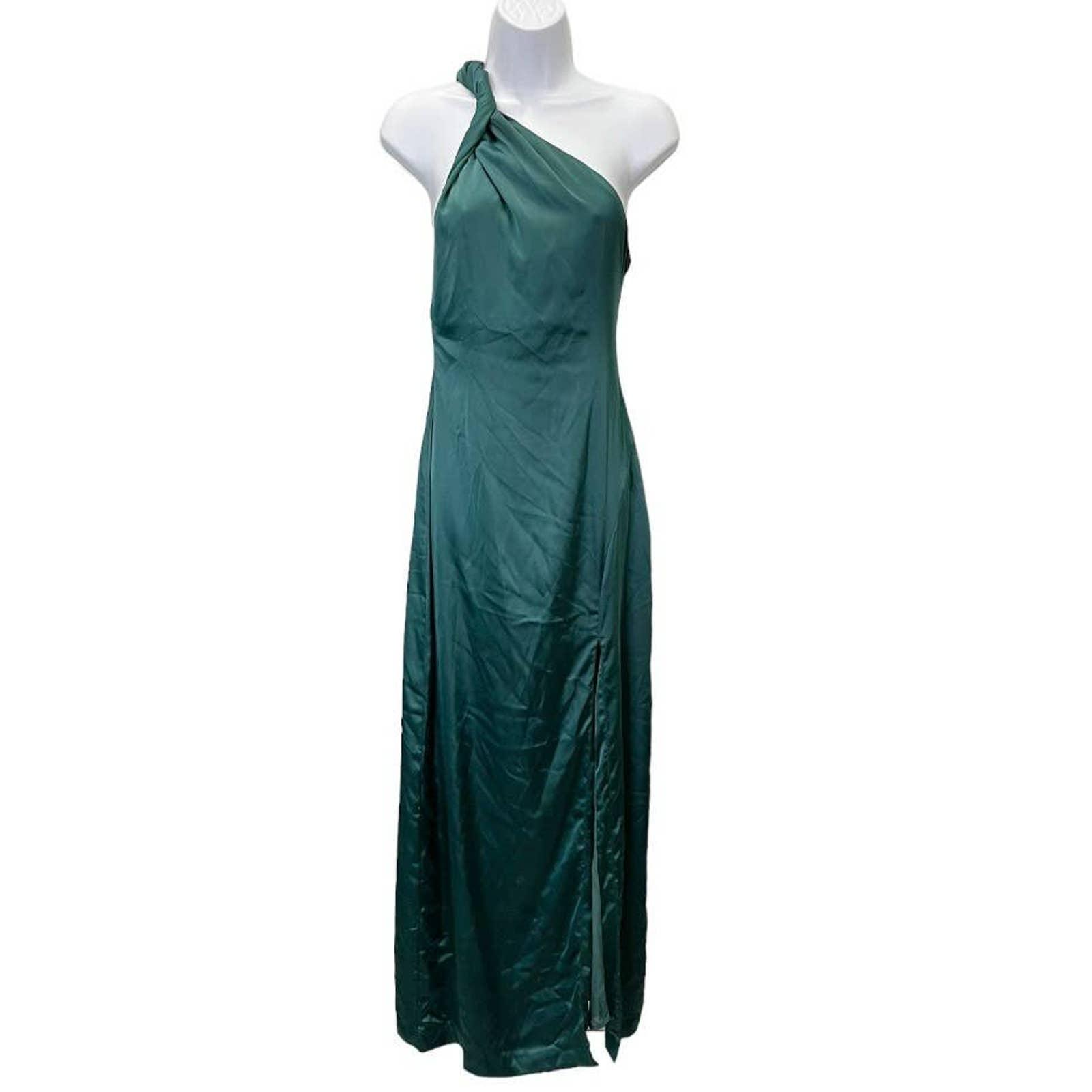 Free People Victoria One Shoulder Green Satin Maxi Dress Party Cocktail 0 New - Premium  from Free People - Just $149.00! Shop now at Finds For You