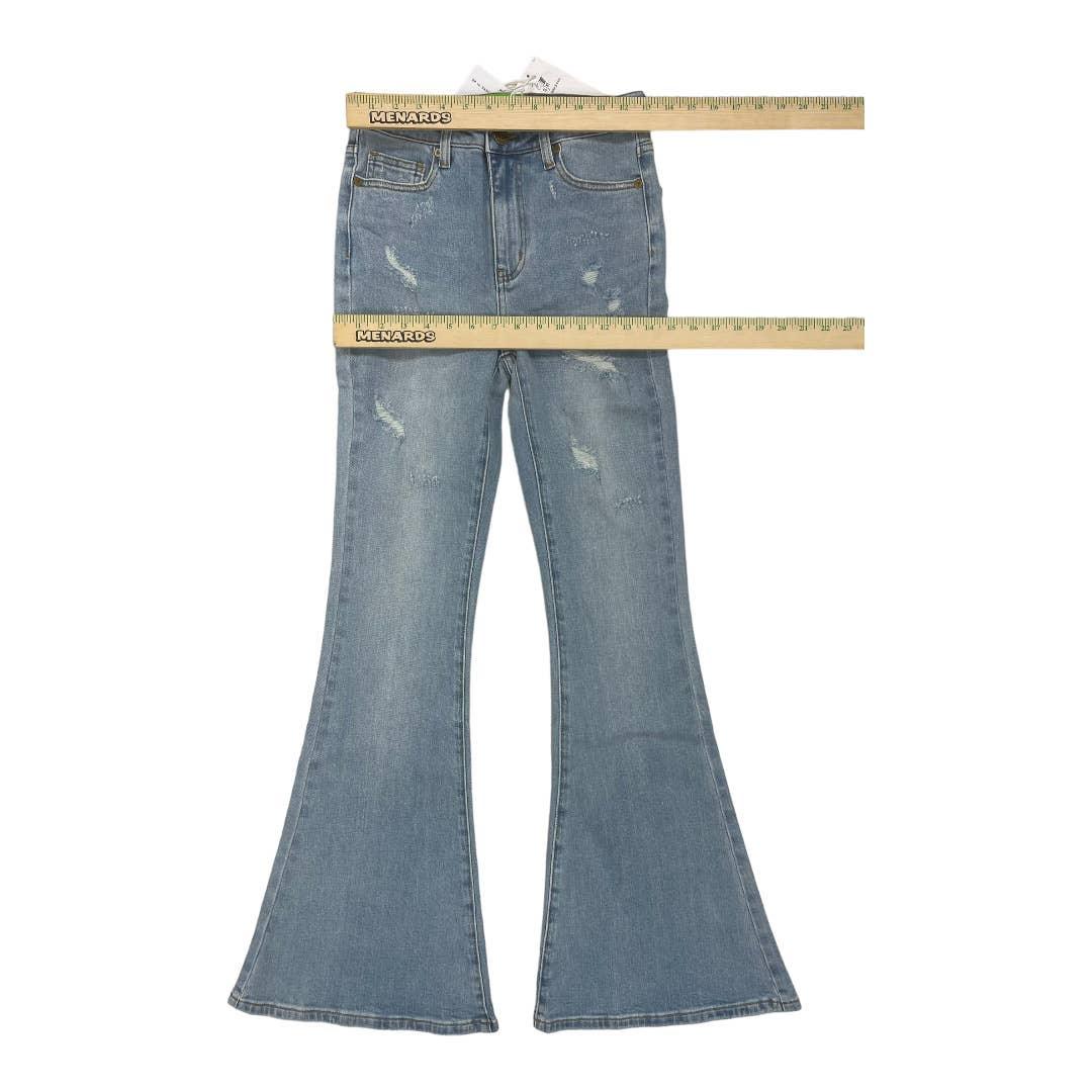Free People x Sandrine Rose Super Flare Jeans Denim Distressed Pants 26 Rock - Premium  from Free People - Just $95.0! Shop now at Finds For You