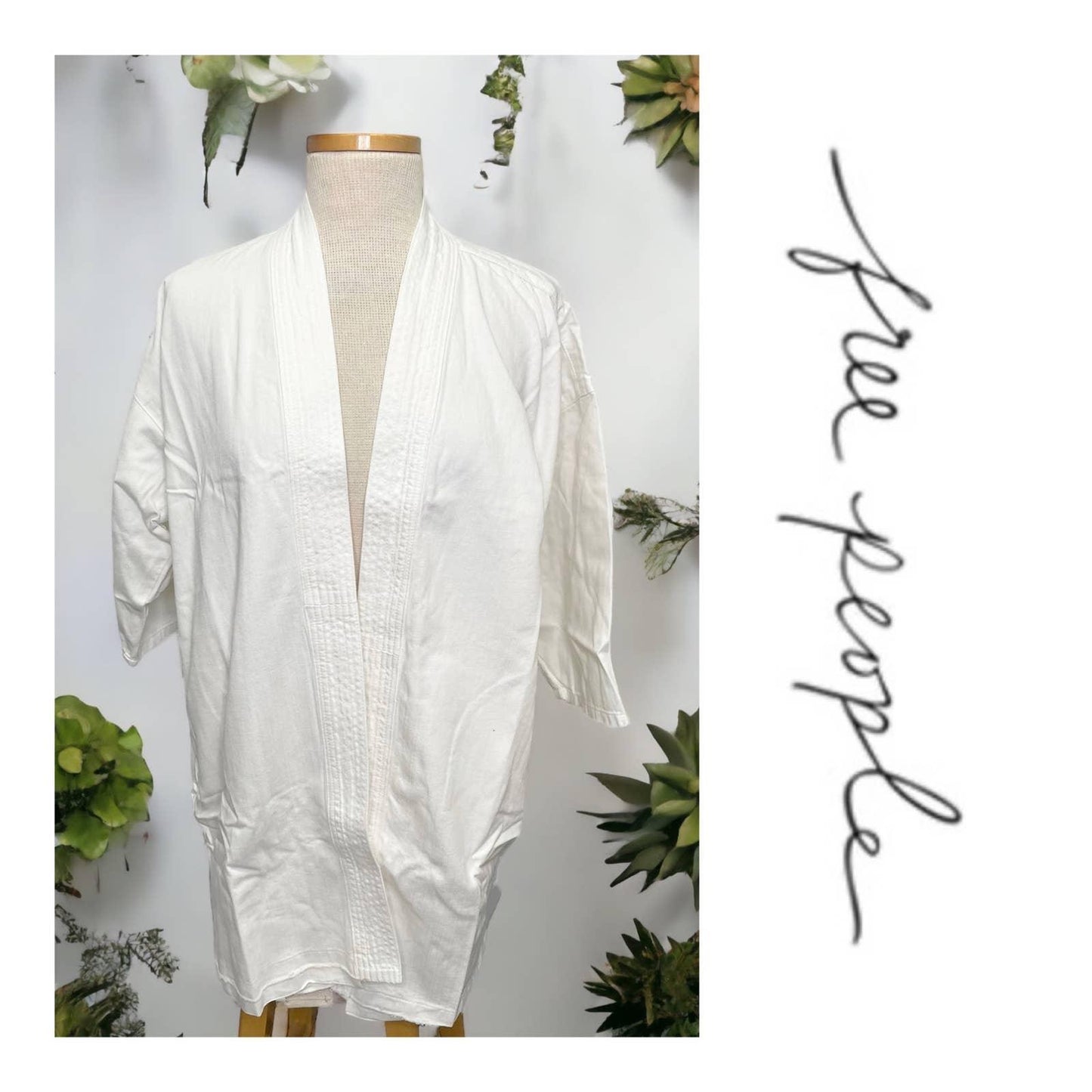 Free People x Sandrine Rose White Tie Front Kimono Jacket Size Medium - Premium  from Free People - Just $139.00! Shop now at Finds For You