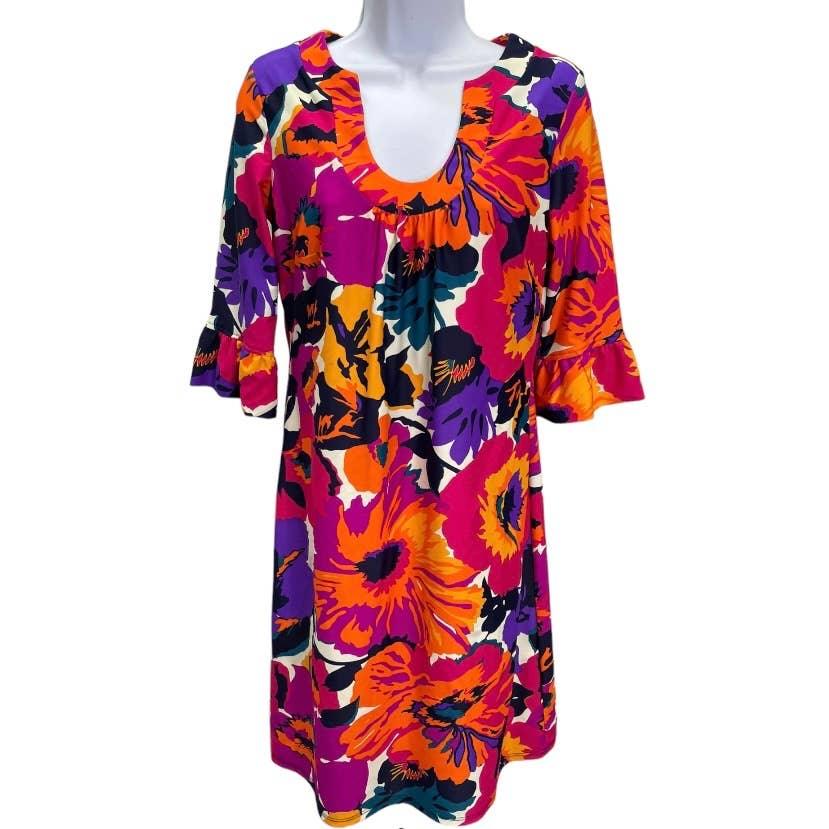 Jude Connally U Neck Bright Floral Ruffle Sleeve Dress Size Small - Premium  from Jude Connally - Just $89.0! Shop now at Finds For You