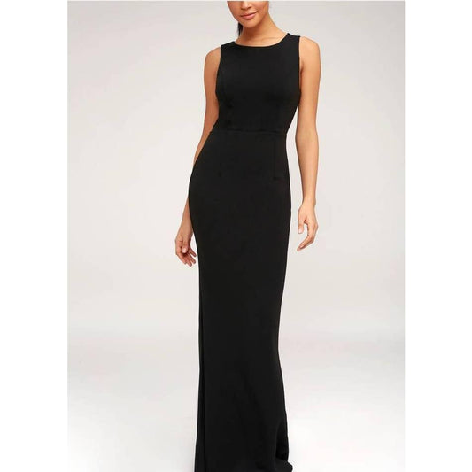 Lulus Backless Crepe Sleeveless Maxi Long Formal Dress Size M Black New - Premium  from Lulus - Just $89.0! Shop now at Finds For You