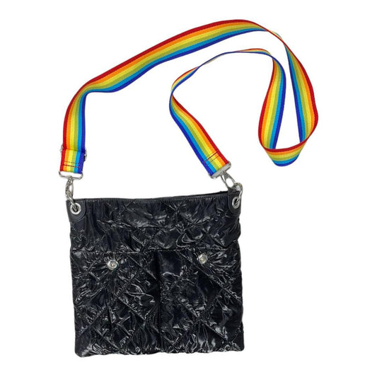 Sondra Roberts Squared Shiny Puffer Rainbow Pride Crossbody Bag Purse New - Premium  from Sondra Roberts - Just $65.0! Shop now at Finds For You