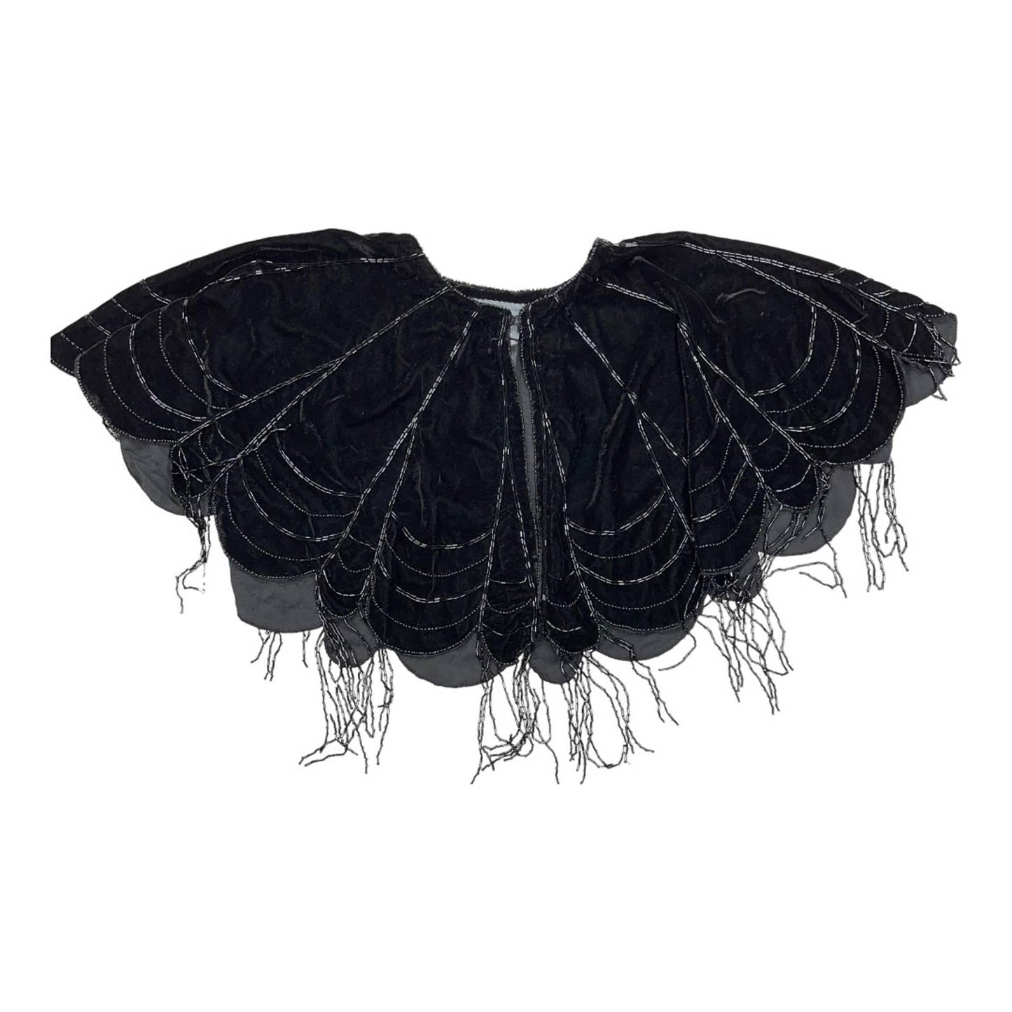 Anthropologie Velvet Beaded Capelet Cape One Size Black New - Premium  from Anthropologie - Just $159.0! Shop now at Finds For You