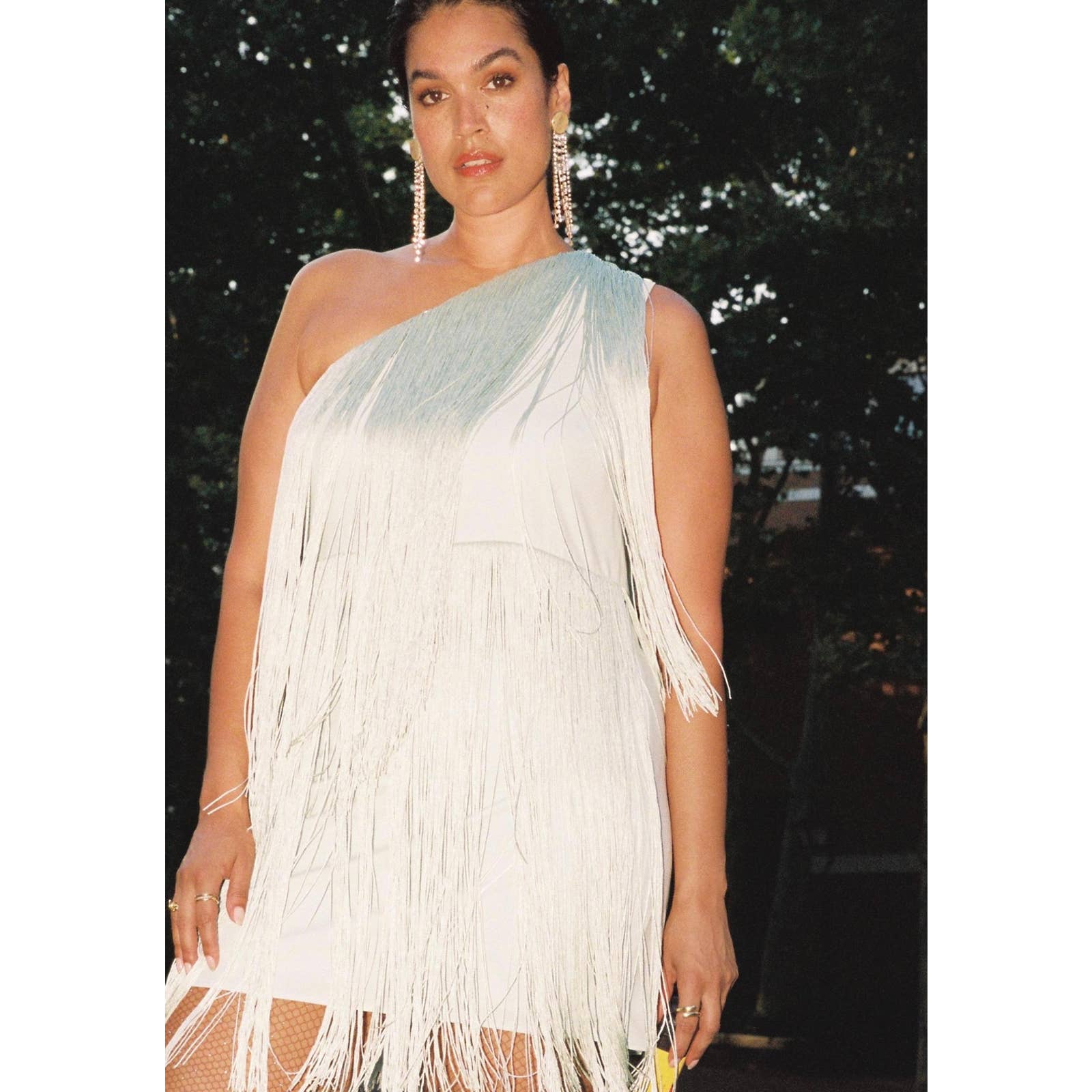 anthropologie petite dresses Anthropologie Hutch Fringe One Shoulder Mini Dress Size Medium Petite Mint – Finds For You