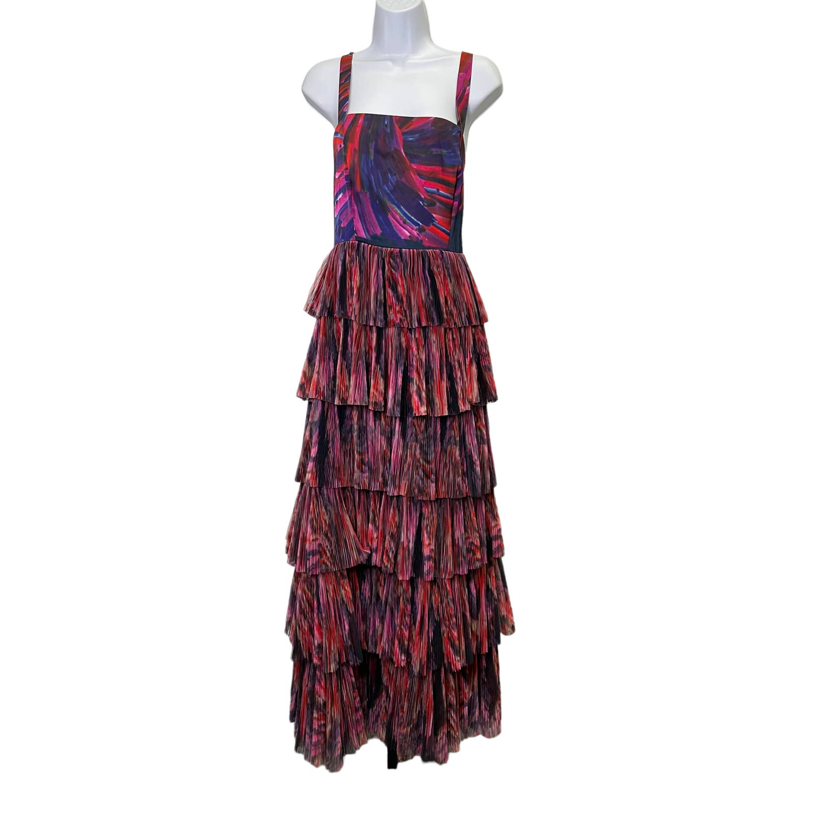 Hutch Tiered Tulle Maxi Dress Size 6 Formal Party Cocktail Colorful Abstract - Premium  from Hutch - Just $229.0! Shop now at Finds For You