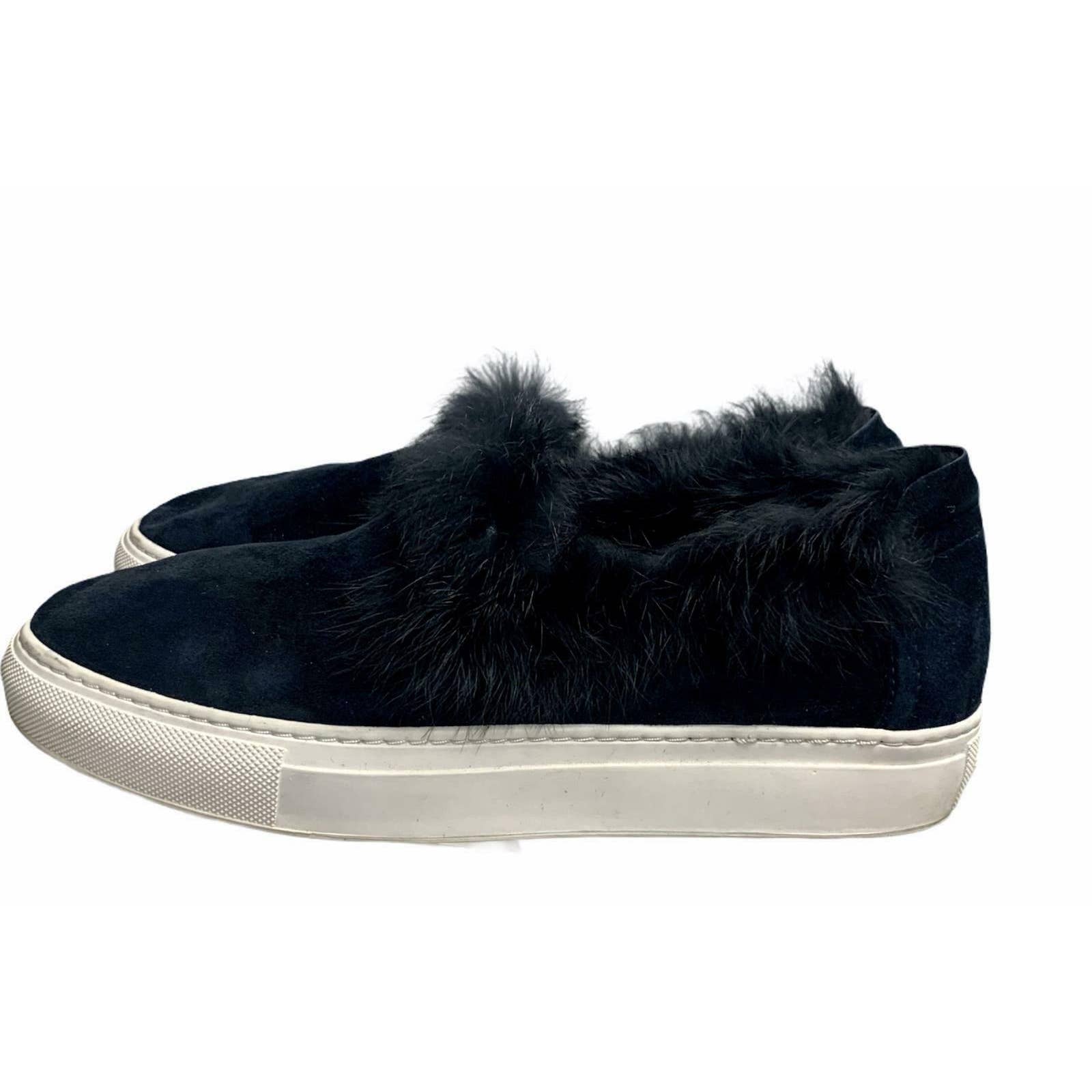Rachel Zoe Fur Trim Slip on Sneakers Trainers Flats Comfort 7 Navy - Premium  from Rachel Zoe - Just $37.0! Shop now at Finds For You