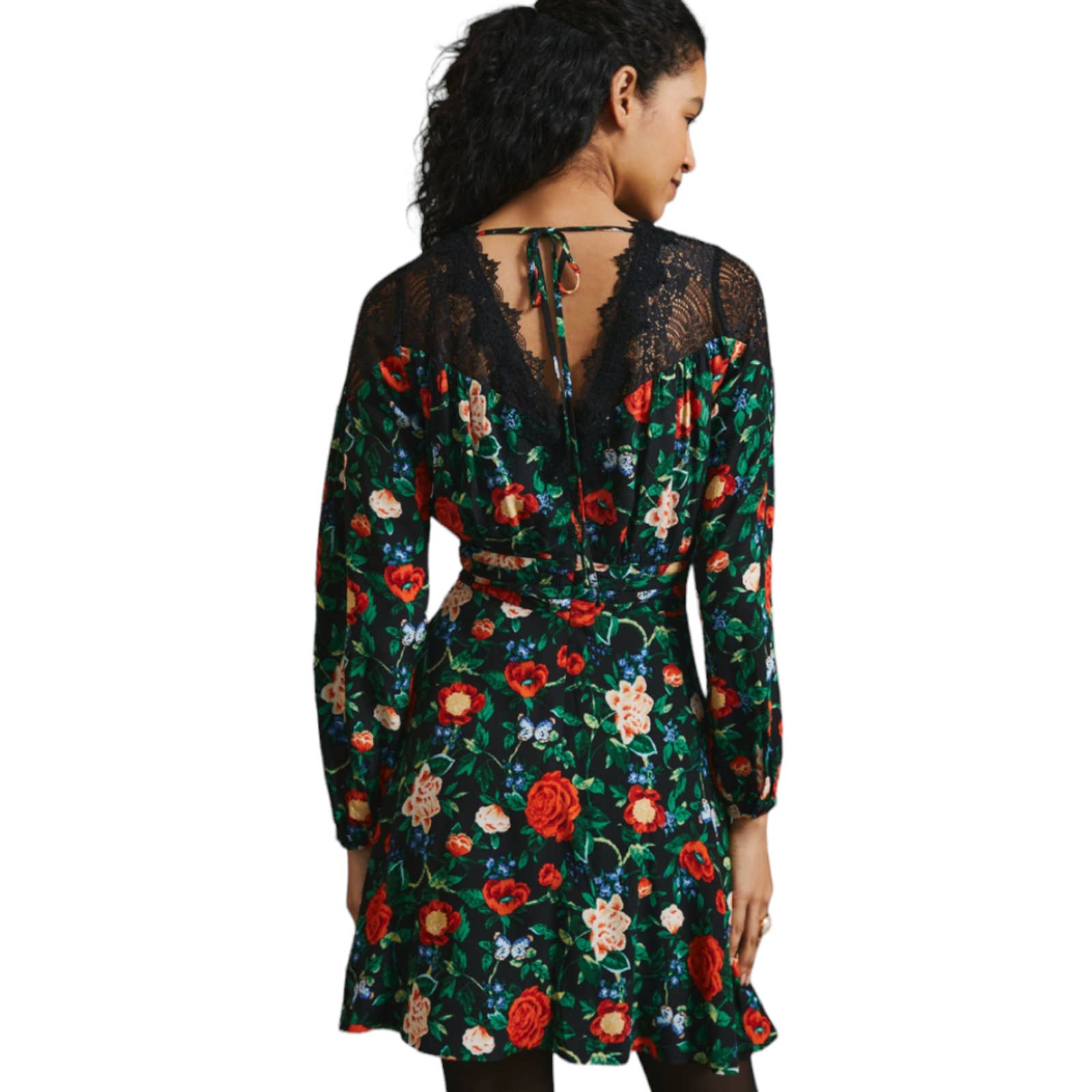 Anthropologie Lacy V Neck Floral Mini Dress Long Sleeve Size 6 New - Premium  from Anthropologie - Just $149.0! Shop now at Finds For You
