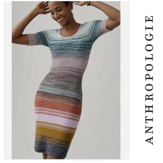 Anthropologie Space Dyed Knit Midi Dress Body Con Stretch Size Medium New - Premium  from Anthropologie - Just $135.0! Shop now at Finds For You