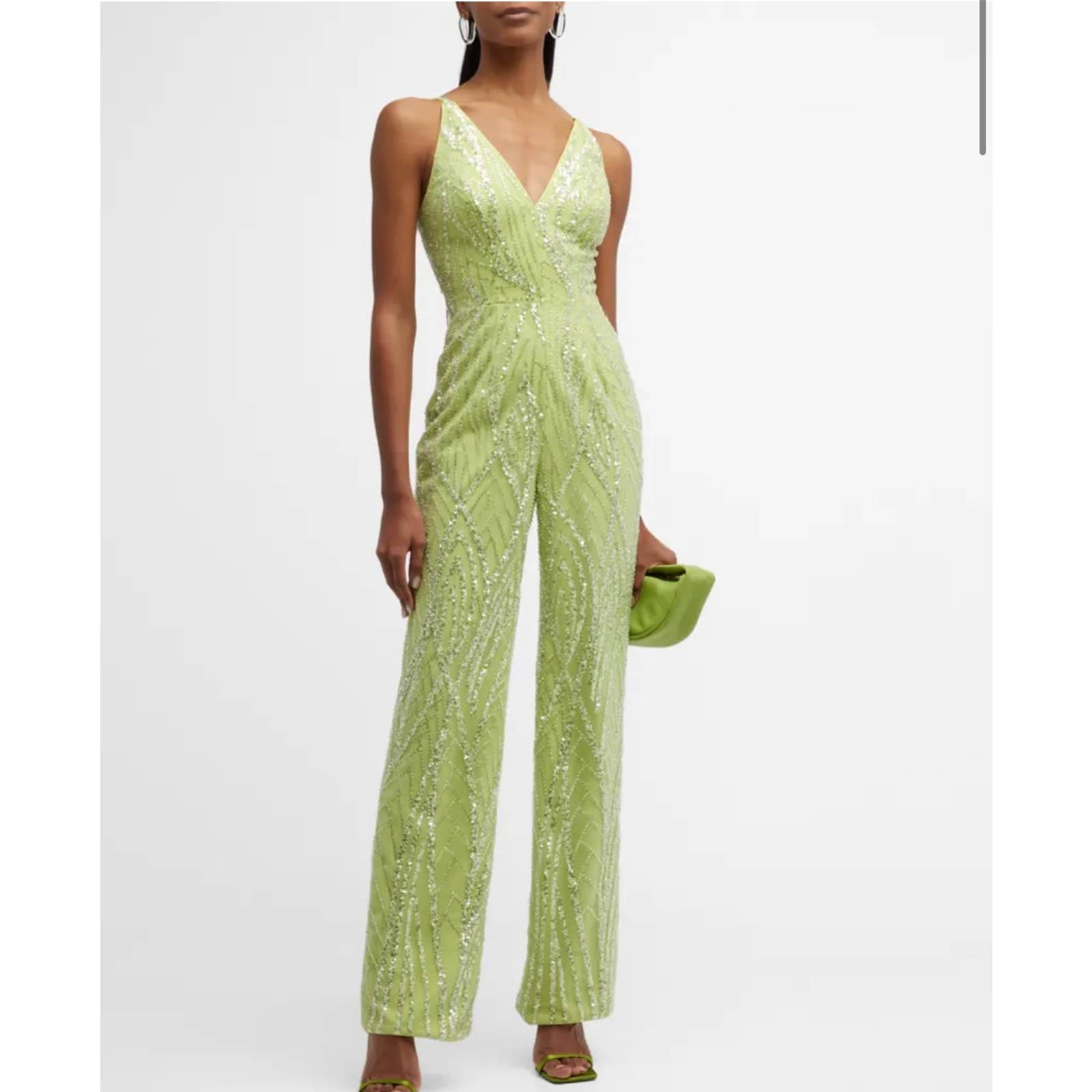Dress The Population Black Label Charlie Deep V Neck Sequin Jumpsuit XS - Premium  from Dress The Population - Just $199.0! Shop now at Finds For You