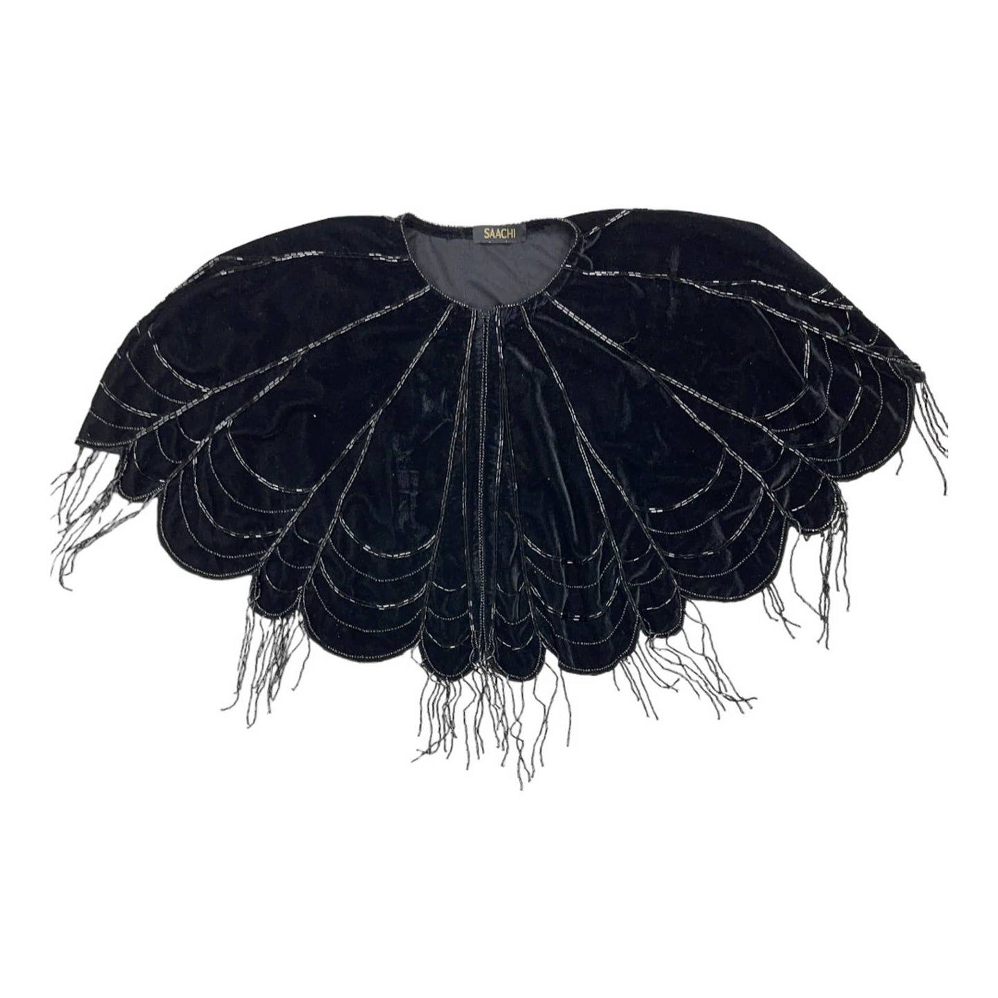 Anthropologie Velvet Beaded Capelet Cape One Size Black New - Premium  from Anthropologie - Just $159.0! Shop now at Finds For You