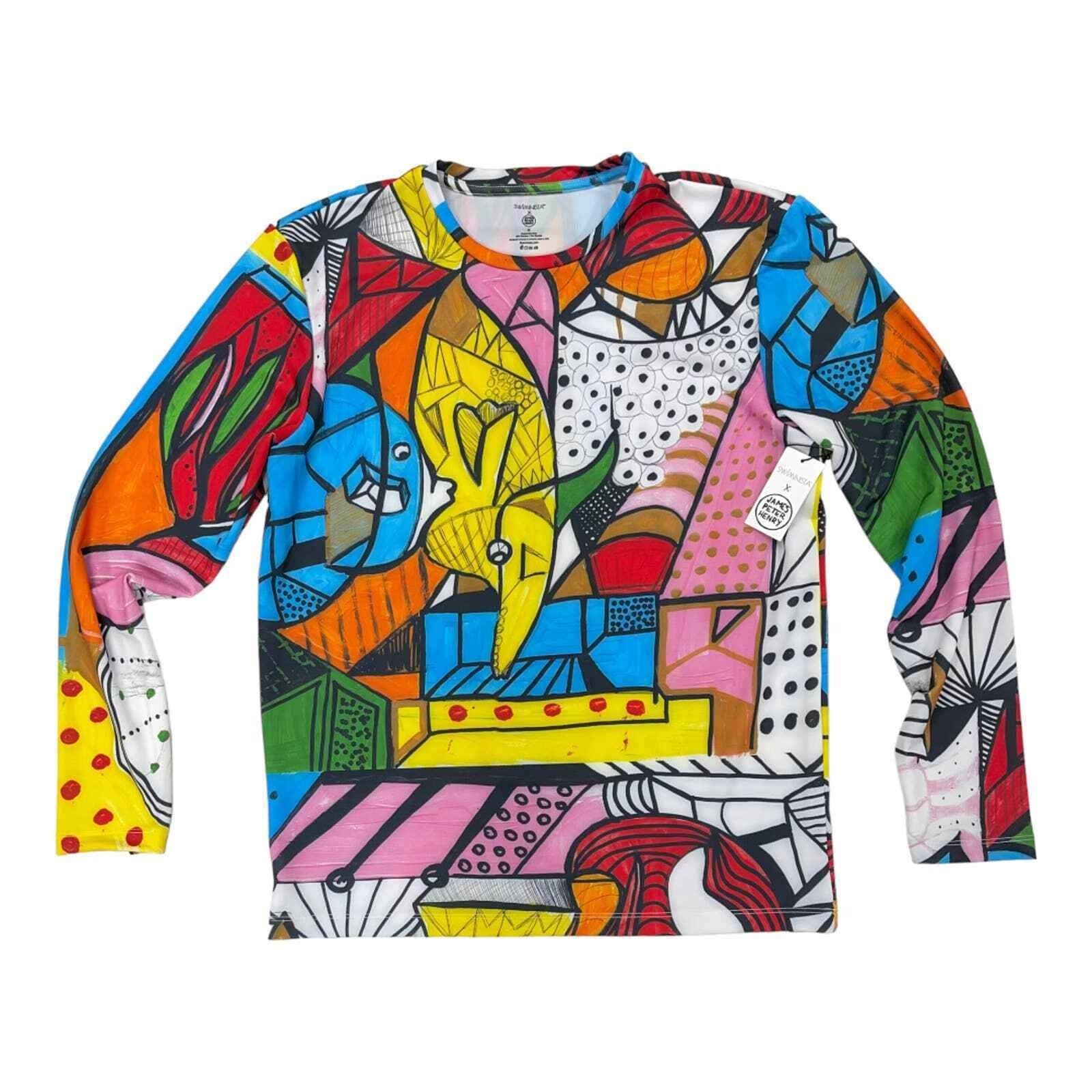 Swiminista James Peter Henry Sidney Abstract Print Mens Rashguard Shirt Large New - Premium Clothing, Shoes & Accessories:Baby:Baby & Toddler Clothing:Bottoms from Swininista - Just $79.00! Shop now at Finds For You