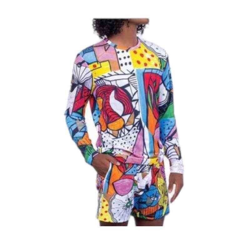 Swiminista James Peter Henry Sidney Abstract Print Mens Rashguard Shirt Medium New - Premium Clothing, Shoes & Accessories:Baby:Baby & Toddler Clothing:Bottoms from Swininista - Just $79.00! Shop now at Finds For You