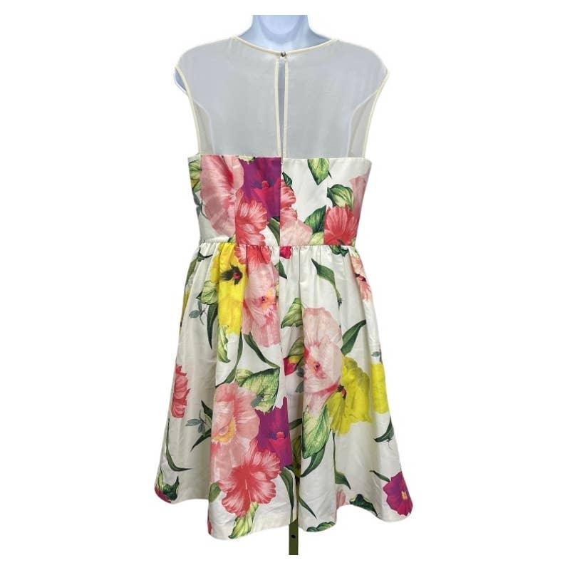 ted baker floral dress white Ted Baker Iberis Floral Skater Dress - Size 3 (Ted 8 US)