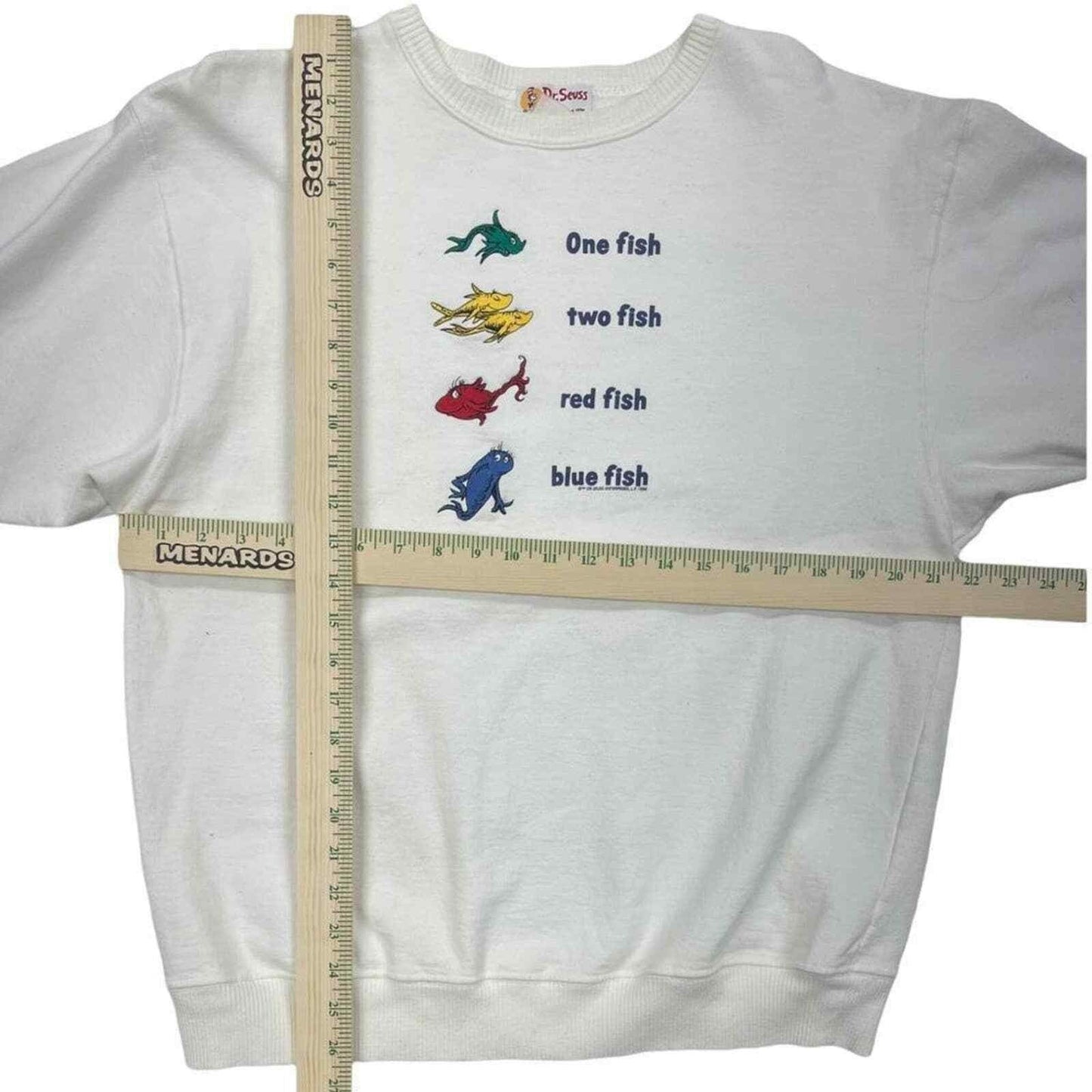 Vintage 90’s Dr Seuss One Fish Two Fish Red Fish Blue Fish Sweatshirt Medium - Premium Clothing, Shoes & Accessories:Baby:Baby & Toddler Clothing:Bottoms from Dr Suess - Just $59.99! Shop now at Finds For You
